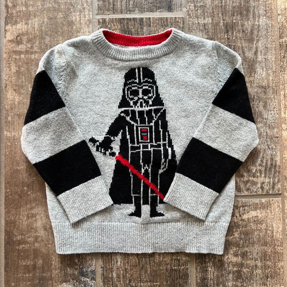 Darth Vader Star Wars Sweater Gray Black Gap Kids 2T